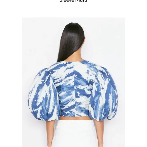 Frame puff sleeve  jean jacket in denim - Picture 2 of 3